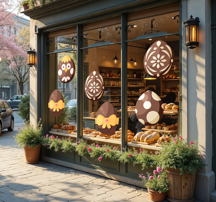 šokoladiniai velykiniai kiaušiniai lipdukas vitrinoms - „Tenstickers“