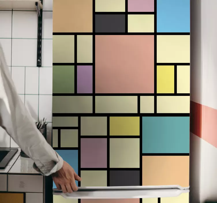 Mondrian spalvingi blokeliai šaldytuvo lipdukas - „Tenstickers“