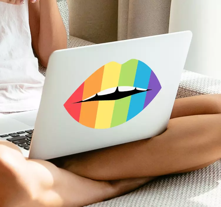 Spalvingas lūpų menas Laptop lipdukas - „Tenstickers“
