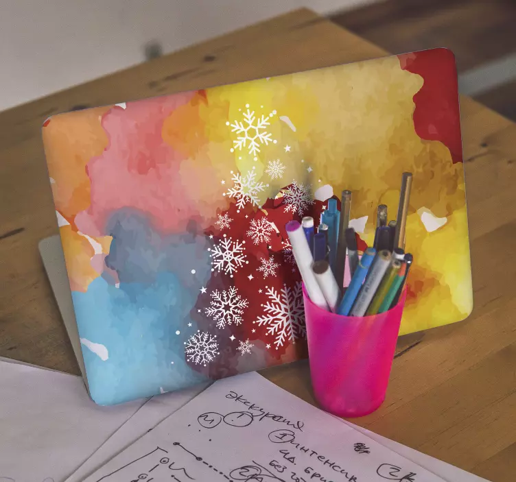 Spalvingas snaigės raštas Nešiojamojo kompiuterio lipdukas - „Tenstickers“