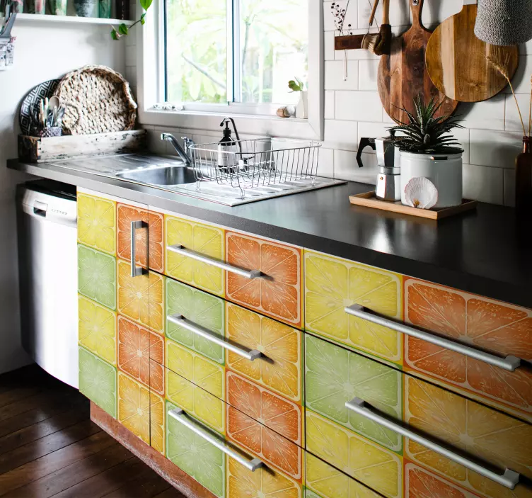 Spalvingas citrusinių audinių baldų lipdukas - „Tenstickers“