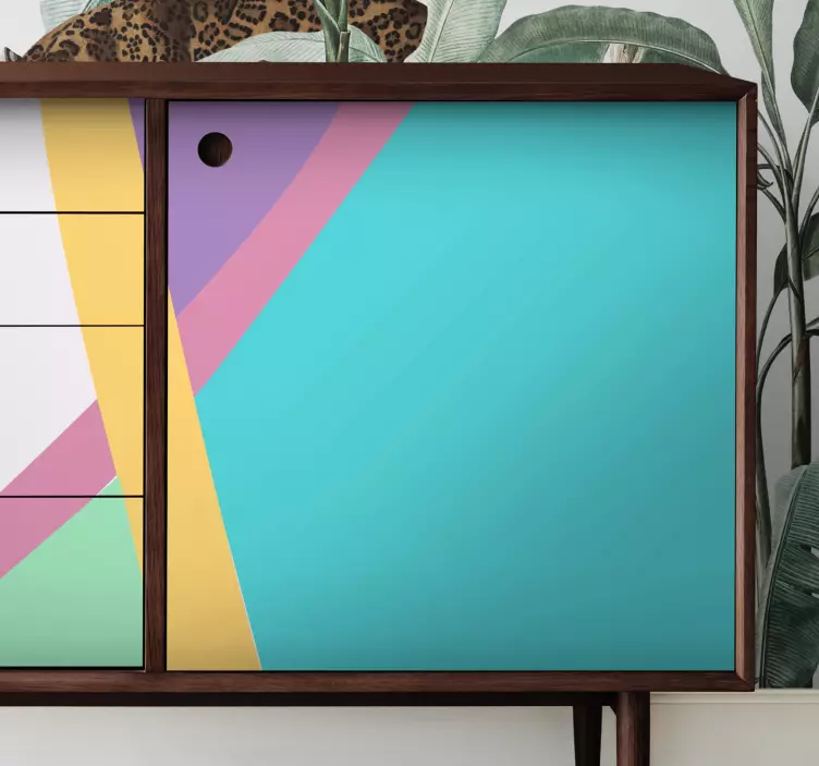 Spalvingi geometriniai raštai baldų lipdukas - „Tenstickers“