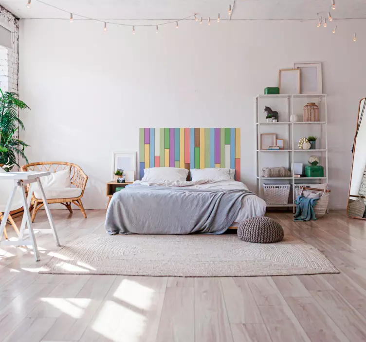 Spalvingas lovatiesių lentų galvūgalio lipdukas - „Tenstickers“