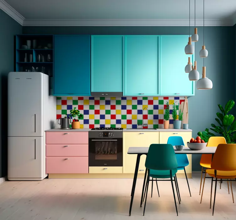 Spalvingi plytelėsSpalvingos plytelės paprastos spalvos lipdukas - „Tenstickers“