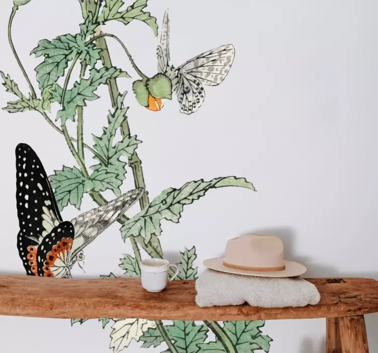 Spalvingų drugelių sodas augalų lipdukas - „Tenstickers“