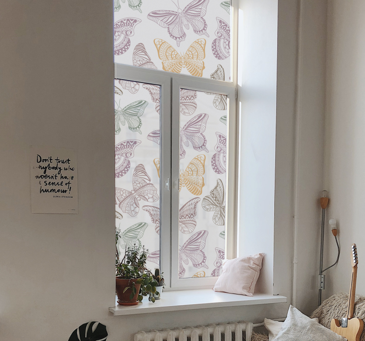 Spalvos dekoratyvinių drugelių lango lipdukas - „Tenstickers“