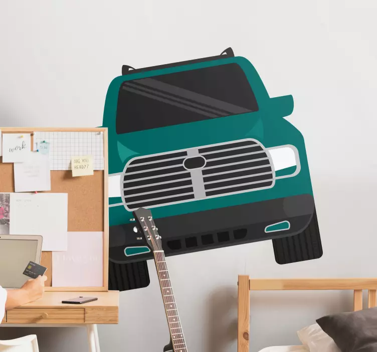 Stilinga sunkvežimio iliustracija variklio lipdukas - „Tenstickers“