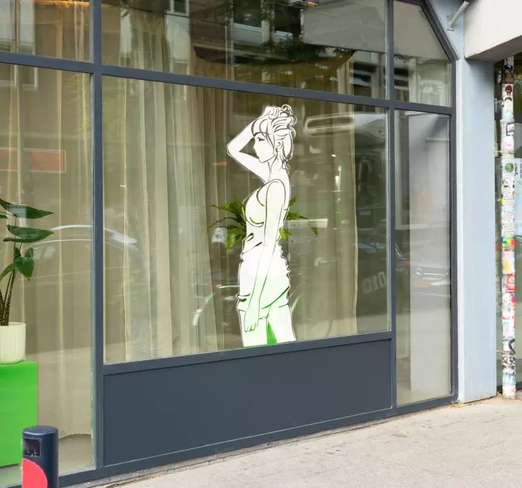 Stilingas moteriškas siluetas lipdukas vitrinoms - „Tenstickers“