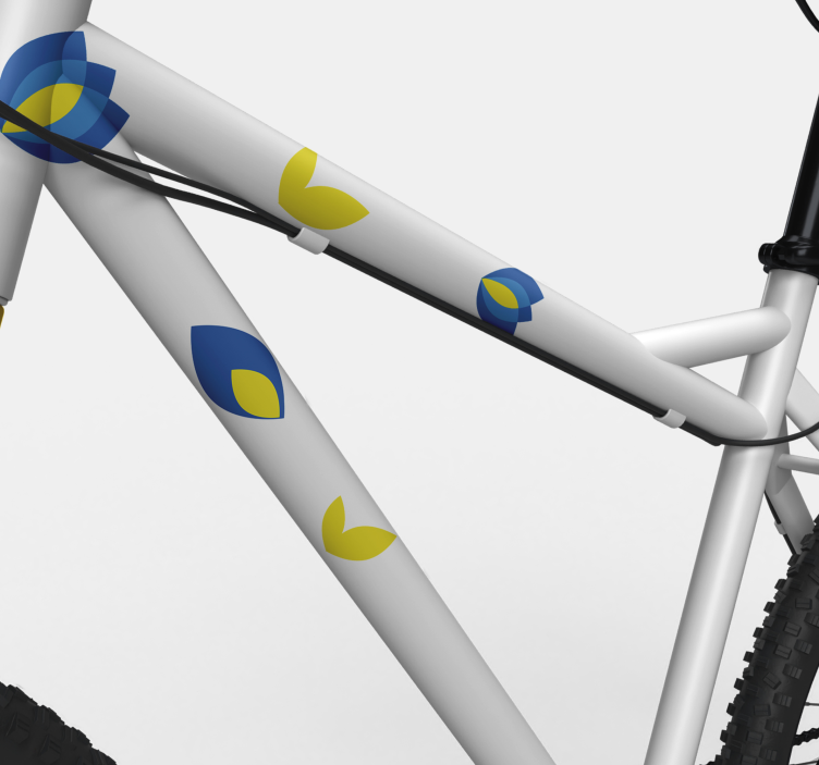 Subtilus mėlynų gėlių dviračio lipdukas - „Tenstickers“