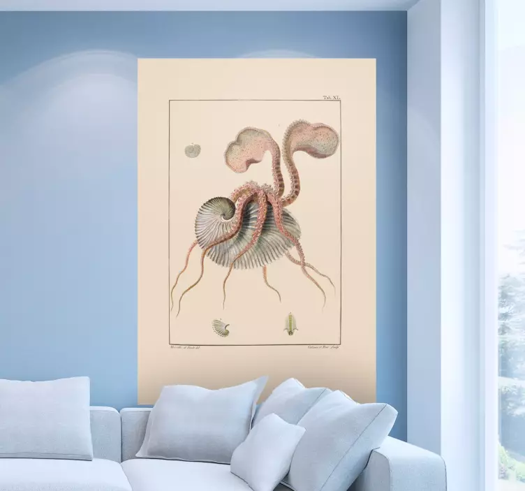 Sudėtingas jūrų gyvūnas žuvies lipdukas - „Tenstickers“