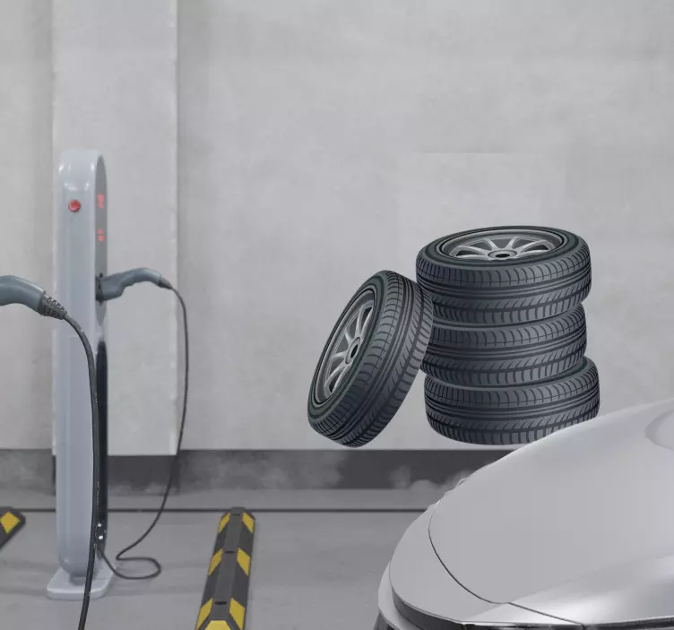 Sukrautų padangų sienos lipdukas - „Tenstickers“