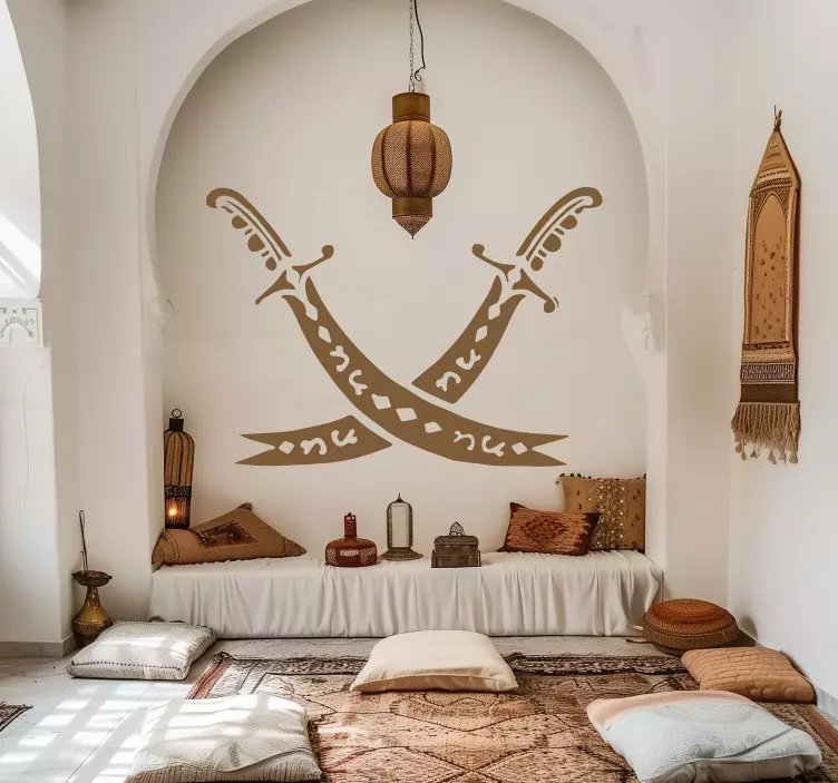 Sukryžiuotų kardų dizainas gyvūnų lipdukas - „Tenstickers“