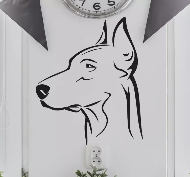 šininis vinilo dobermano sienos lipdukas - „Tenstickers“
