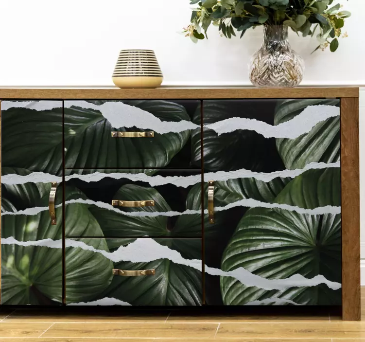 Baldų lipdukas suplėšytų lapų raštu - „Tenstickers“