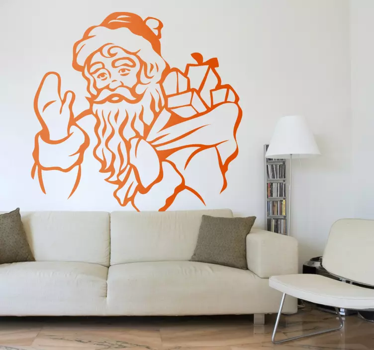 šventinis kalėdų senelio siluetas Helovino lipdukas - „Tenstickers“