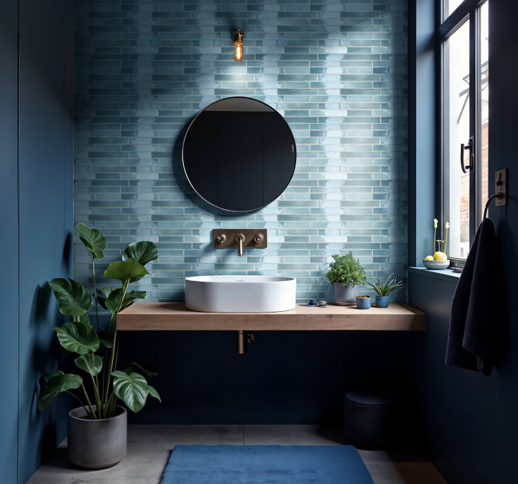 šviesiai mėlyna vonios kambario lipdukas - „Tenstickers“