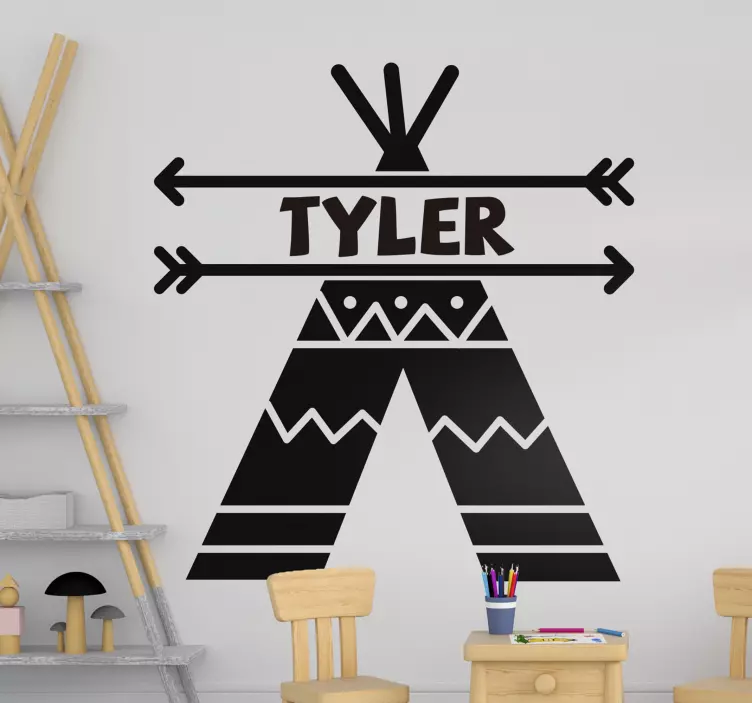 „teepee“ palapinės vaikų miegamojo sienos lipdukas - „Tenstickers“