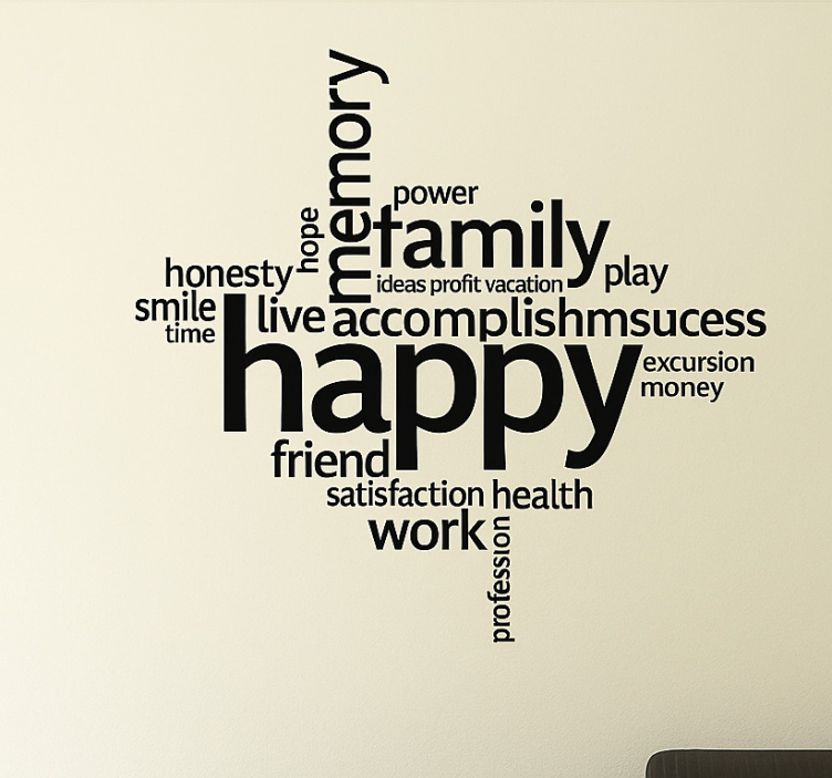 Teigiamų žodžių koliažas lipdukas svetainei - „Tenstickers“