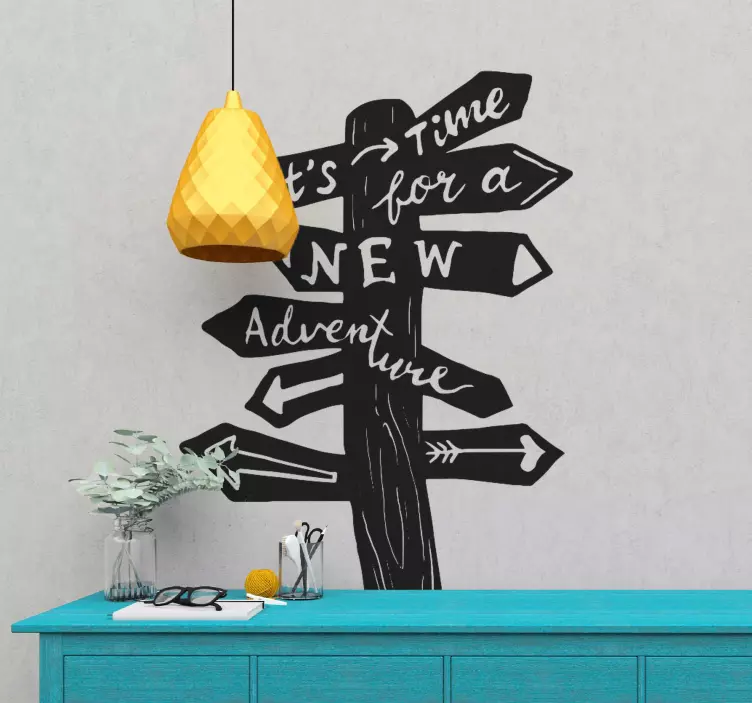 Tekstinis sienų lipdukas naujos nuotykių ženklas - „Tenstickers“