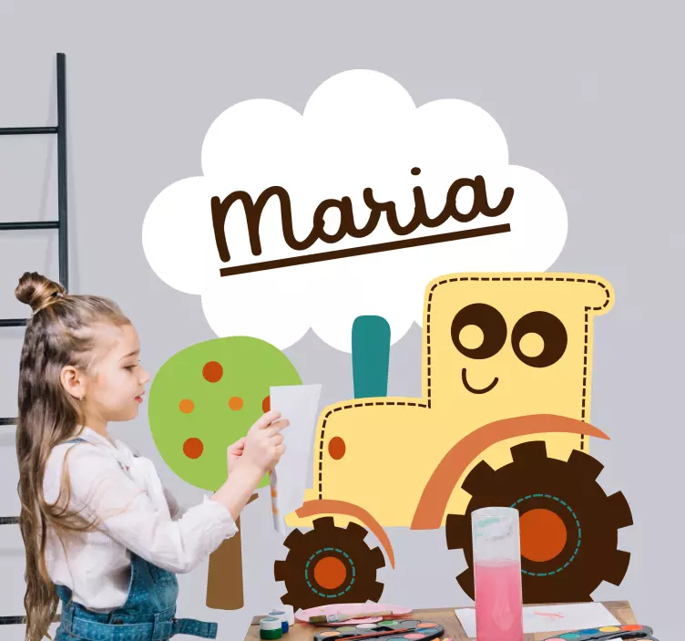 Traktoriaus antspaudas su tekstiniu individualizuotu lipduku - „Tenstickers“