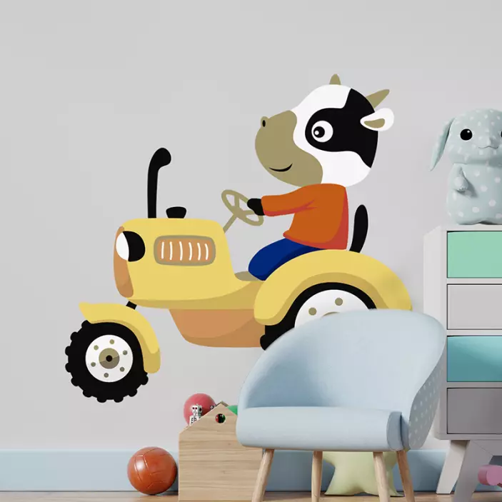Traktoriaus iliustracijos lipdukas - „Tenstickers“