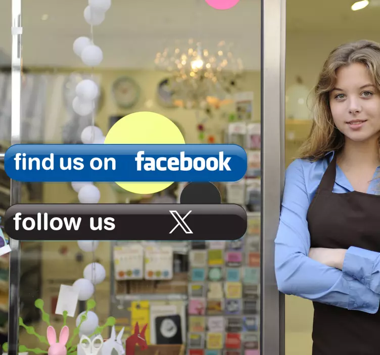 „twitter“ ir „facebook“ verslo lipdukai - „Tenstickers“