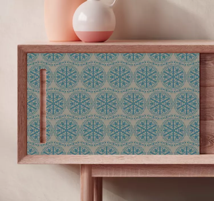 Unikalus mėlyno ir pilko rašto baldų lipdukas - „Tenstickers“