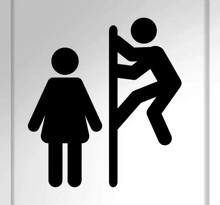 Vaikino, žvelgiančio į merginos duris, animuotasis paveiksliukas - „Tenstickers“