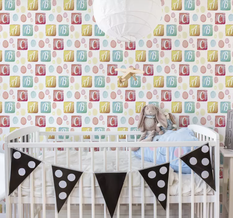 Vaikų abėcėlės sieninės sienelės lipdukas - „Tenstickers“