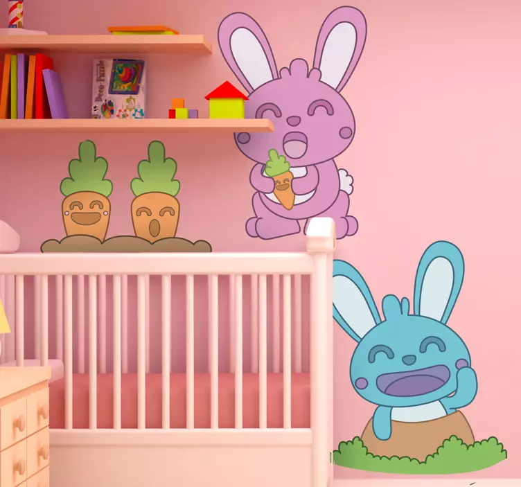 Vaikų morkų triušių lipdukai - „Tenstickers“