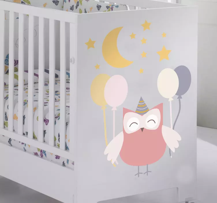 Vaikų pelėda vakarėlis vaikų lipdukas - „Tenstickers“