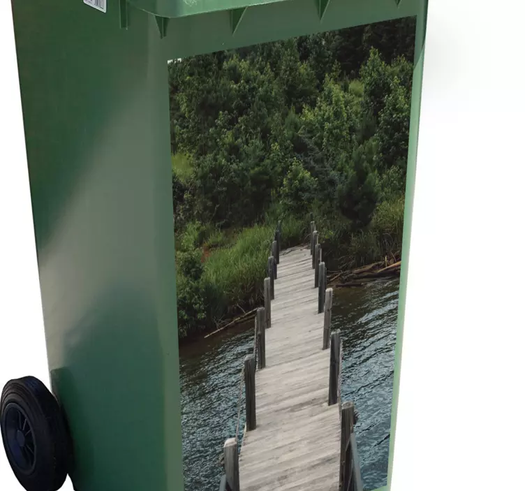 Vaizdingas medinis takas konteinerio lipdukas - „Tenstickers“