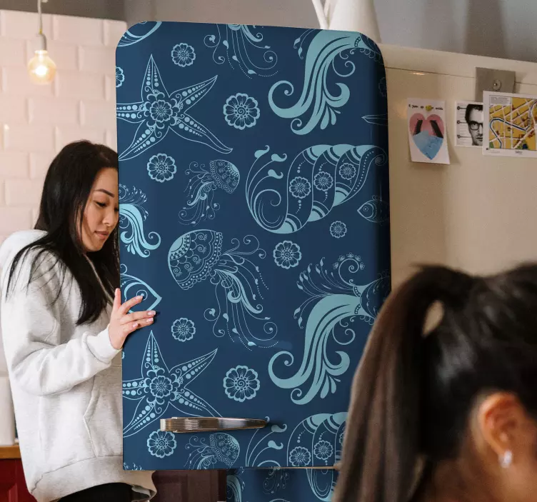 Vandenyno jūros gyvybė šaldytuvo lipdukas - „Tenstickers“