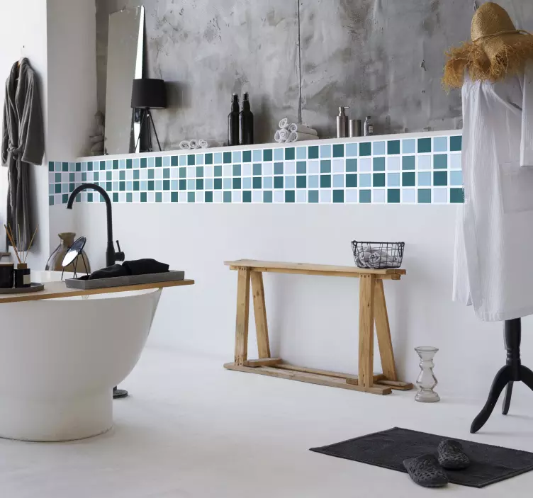 Vėsių tonų vonios mozaikos plytelių perdavimas - „Tenstickers“