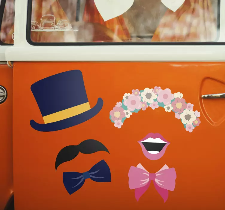 Vestuvių automobilio durų kepurė ir tiara - „Tenstickers“