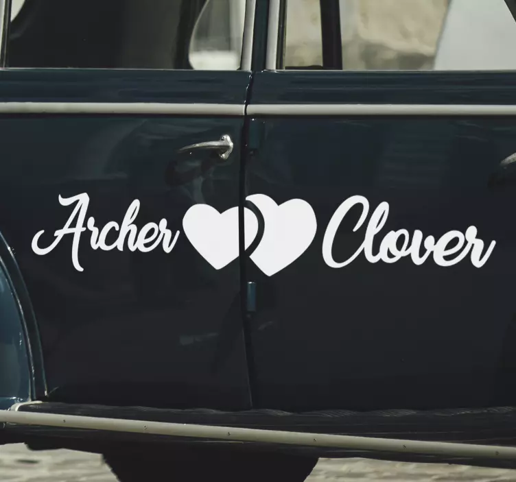 Vestuvių ceremonijos automobilio animuotasis paveiksliukas - „Tenstickers“