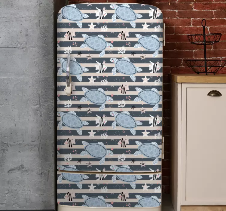 Vėžlio juostelių raštas šaldytuvo lipdukas - „Tenstickers“