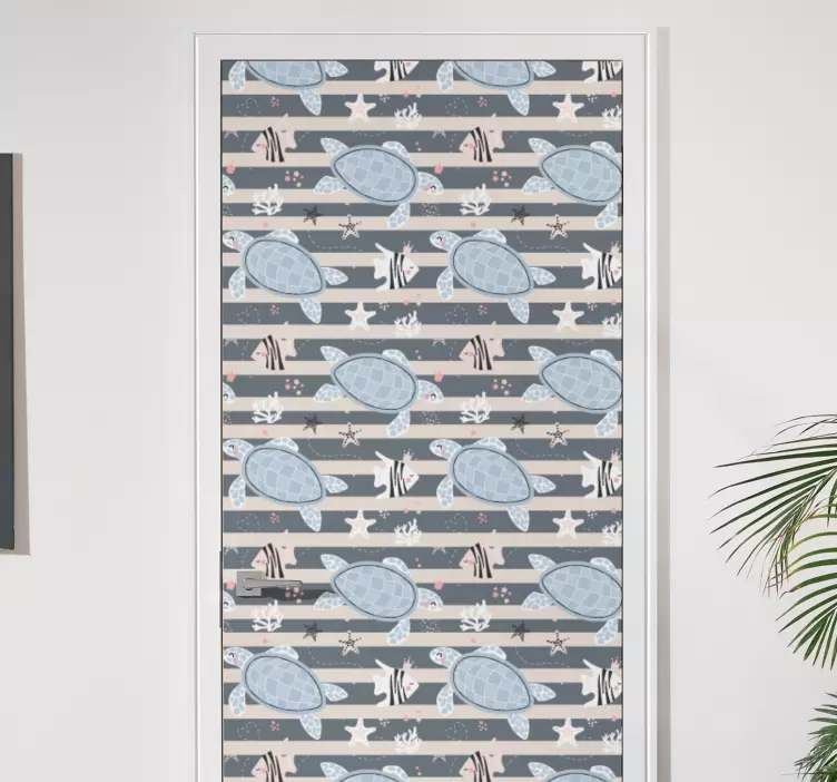 Vėžlio rašto dizainas durų lipdukas - „Tenstickers“