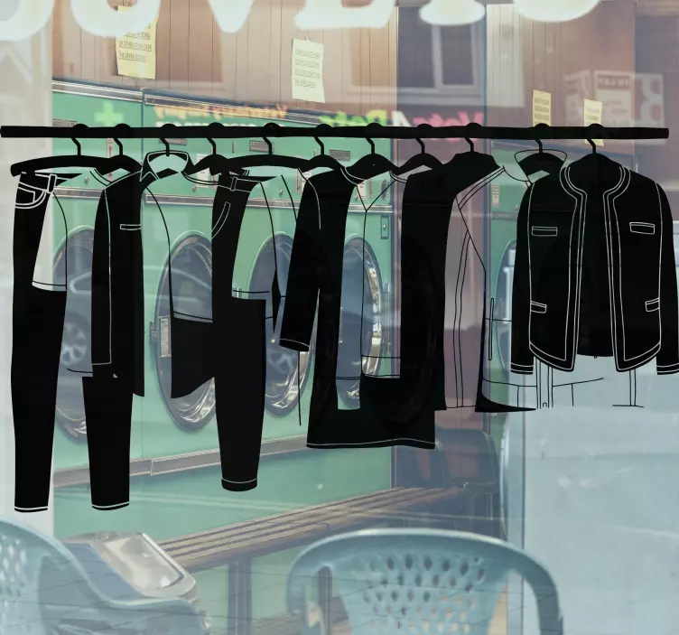 Vienspalvių drabužių kabantis vitrinos lipdukas - „Tenstickers“