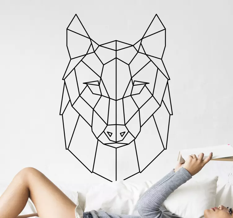 Vilko galva elegantiško silueto laukinių gyvūnų lipdukas - „Tenstickers“