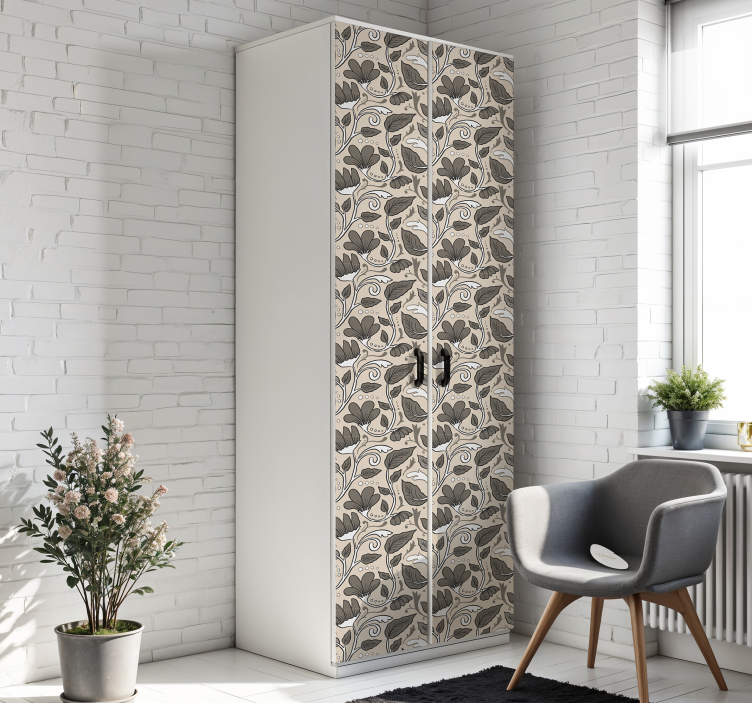 Vintažinė gėlių baldų lipdukas - „Tenstickers“