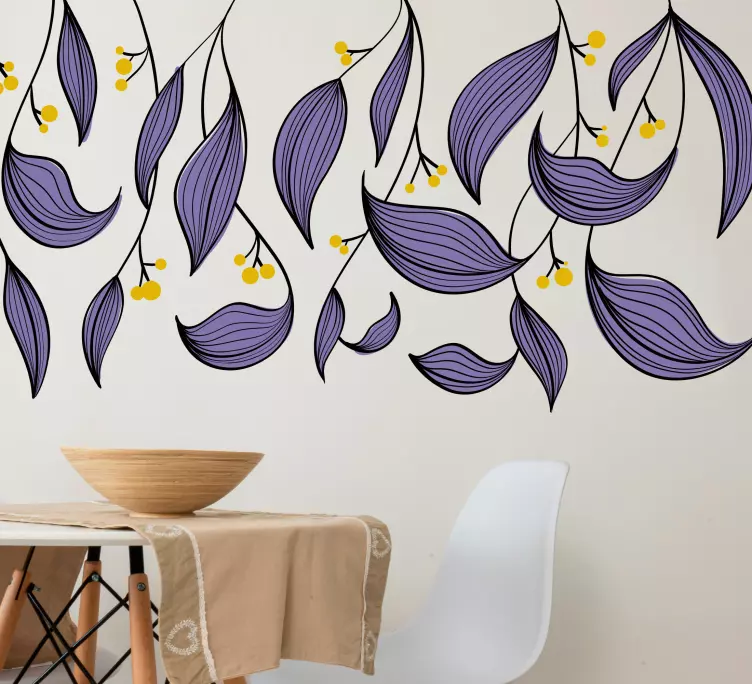 Violetinės spalvos kabančios gėlės sienos lipdukas - „Tenstickers“
