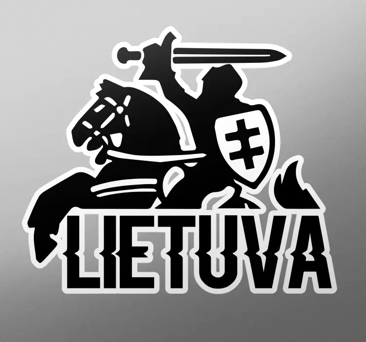 Vyčio logotipas ir tekstas lietuva automobilio lipdukas - „Tenstickers“