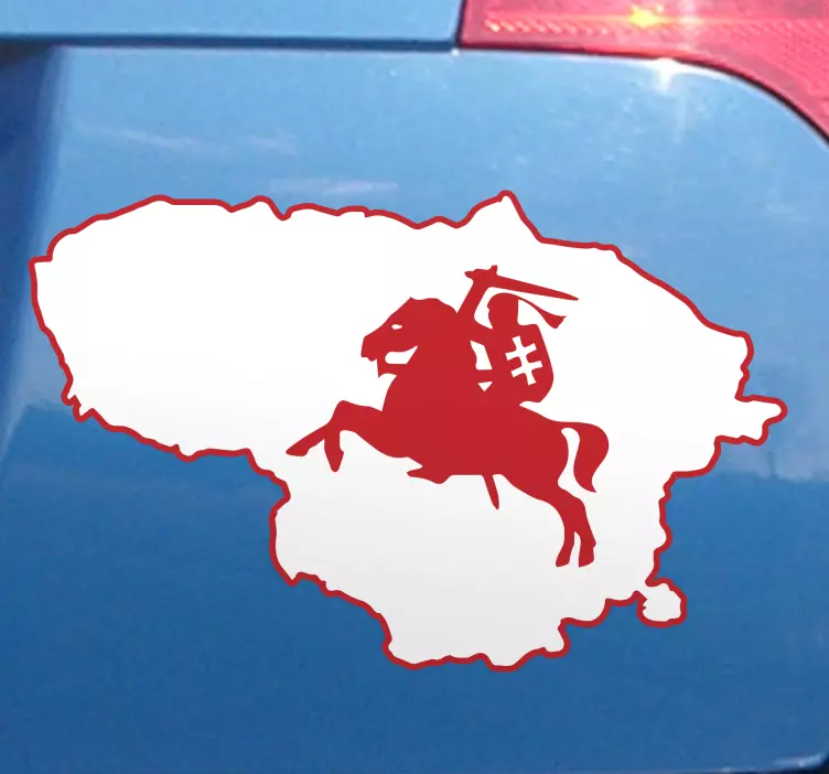 Vyčio logotipas lietuvos žemėlapyje automobilių lipdukas - „Tenstickers“