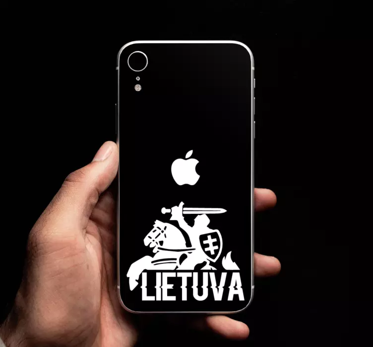 Vytis logotipas ir tekstas lietuva iphone lipdukas - „Tenstickers“