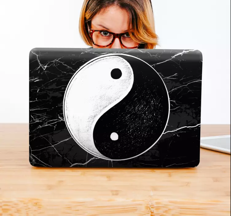 Yin yang emblema Nešiojamojo kompiuterio lipdukas - „Tenstickers“