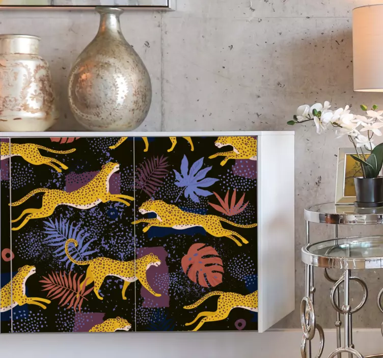 šokinėjantys leopardai baldų lipdukas - „Tenstickers“