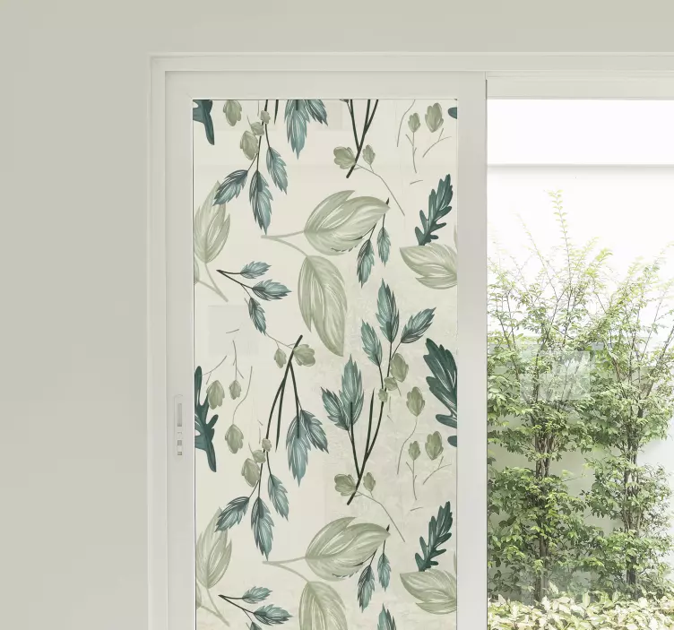 žalių augalų mozaika stiklo lango lipdukui - „Tenstickers“