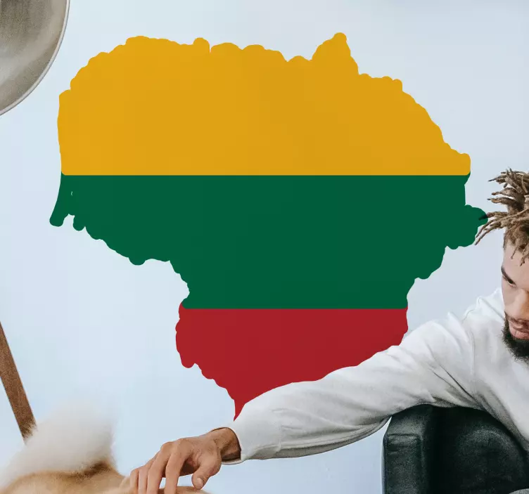 žemėlapio lietuvos vėliavos lipdukas - „Tenstickers“