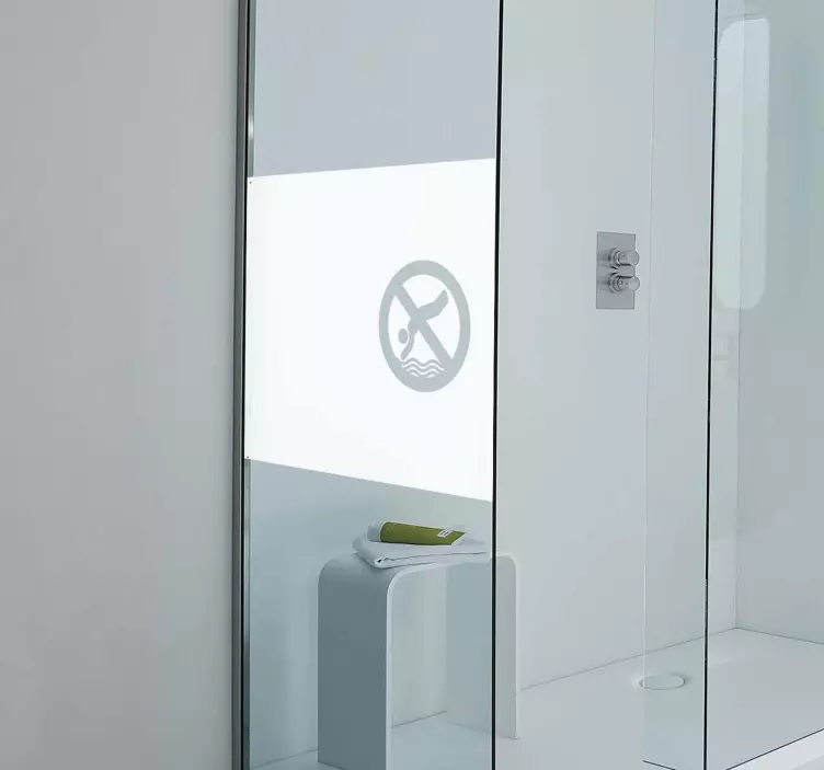 ženklas „draudžiama maudytis“ dušo lipdukas - „Tenstickers“